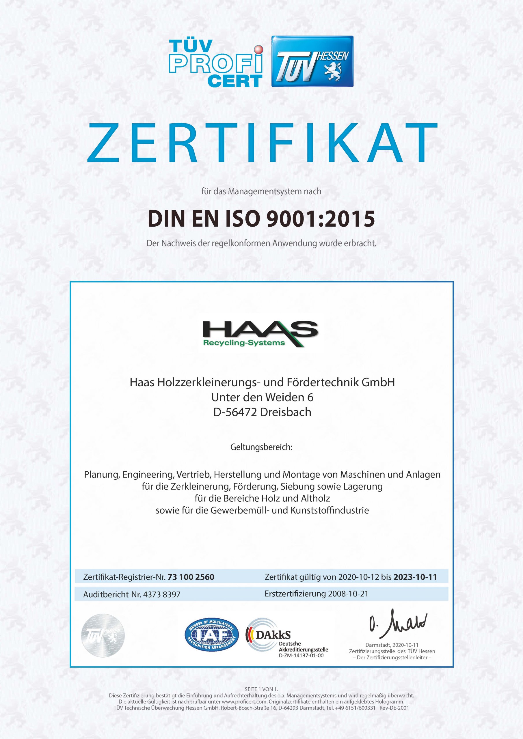TÜV Zertifizierung Hessen 2008