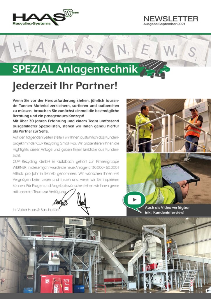 Recycling Newsletter SPECIAL Plant Technology
